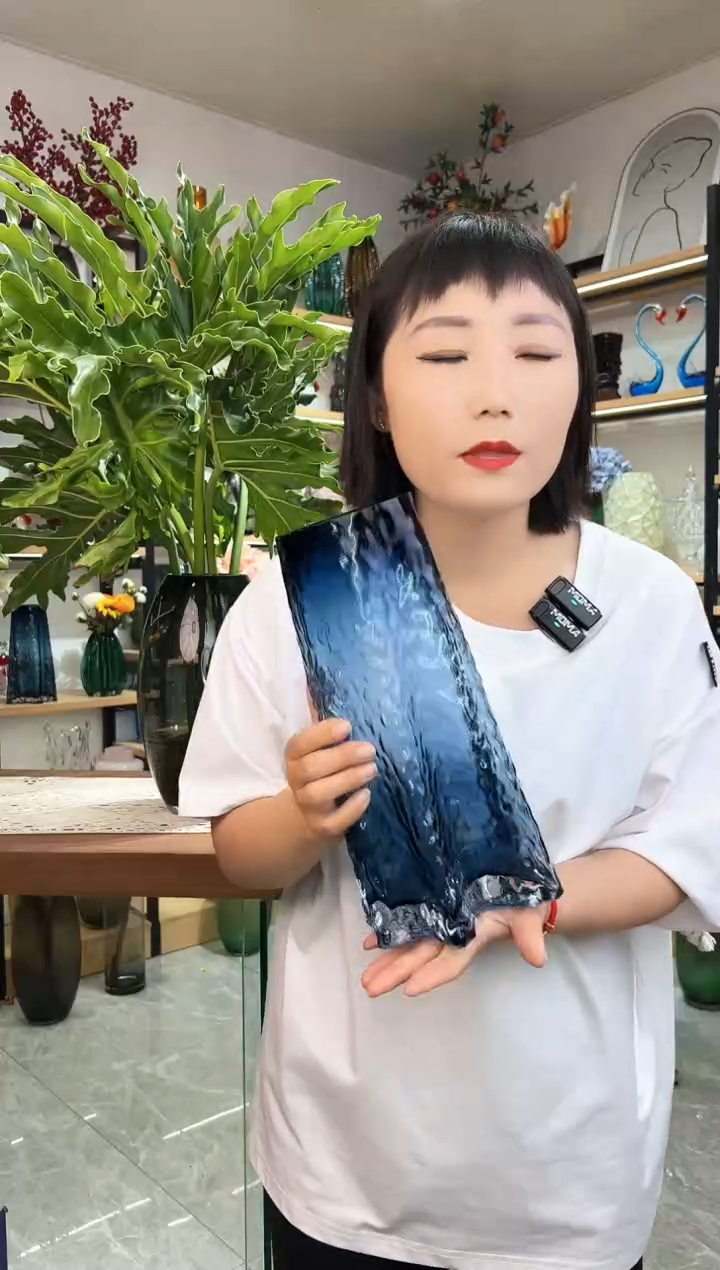 蓝海星  餐桌客厅插花玻璃花瓶