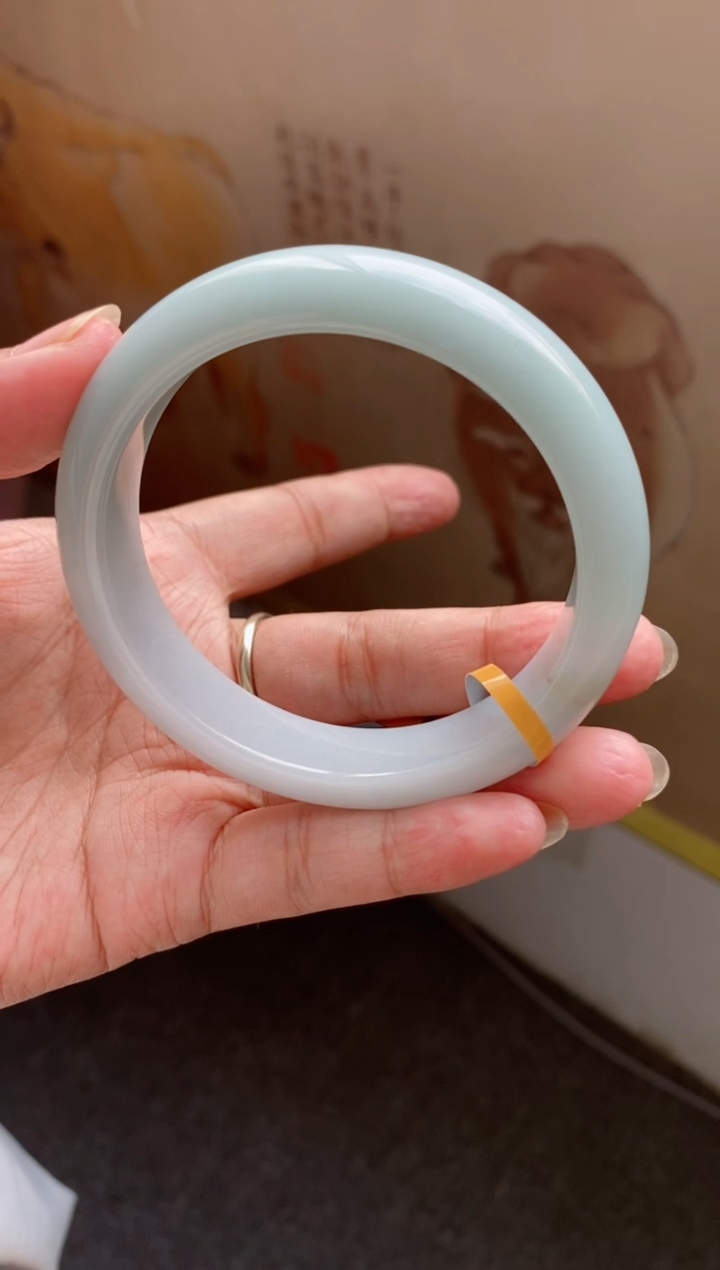 翡翠手镯未镶嵌（血漏）果冻胶蓝紫5号