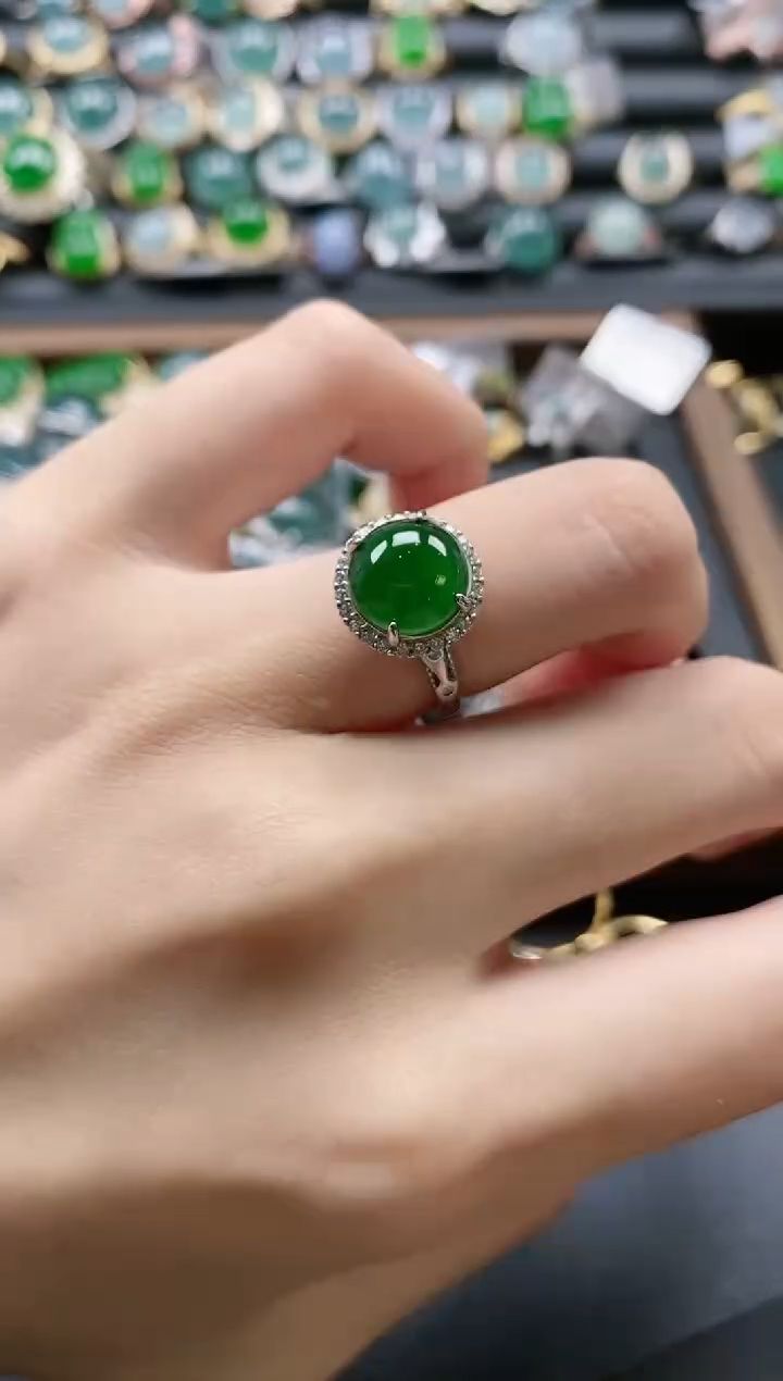【闪购商品】翡翠戒指银S925镶嵌51511