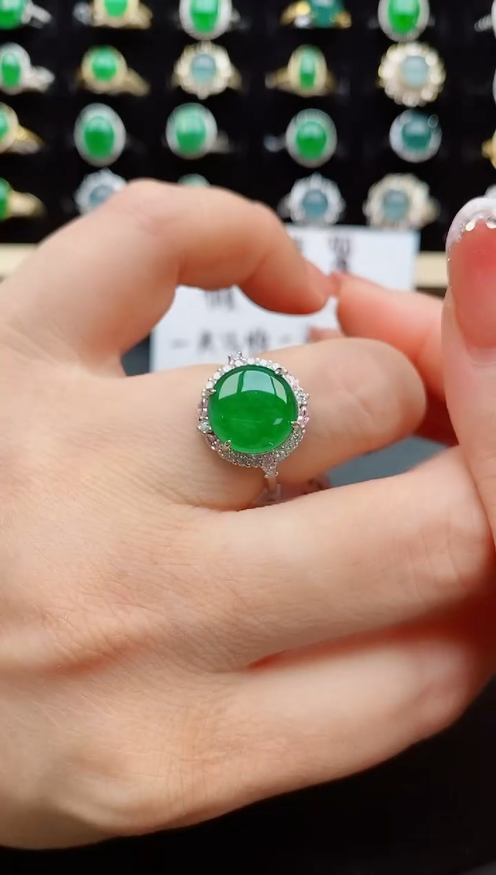 【闪购商品】翡翠戒指银S925镶嵌1111