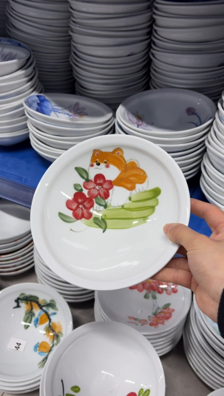 景德镇高温陶瓷食品级手绘釉中彩-大号斗笠碗