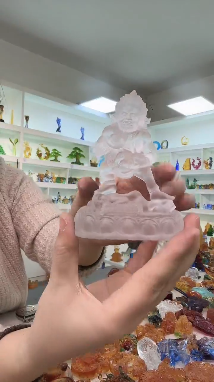 手工艺品琉璃白色财神
