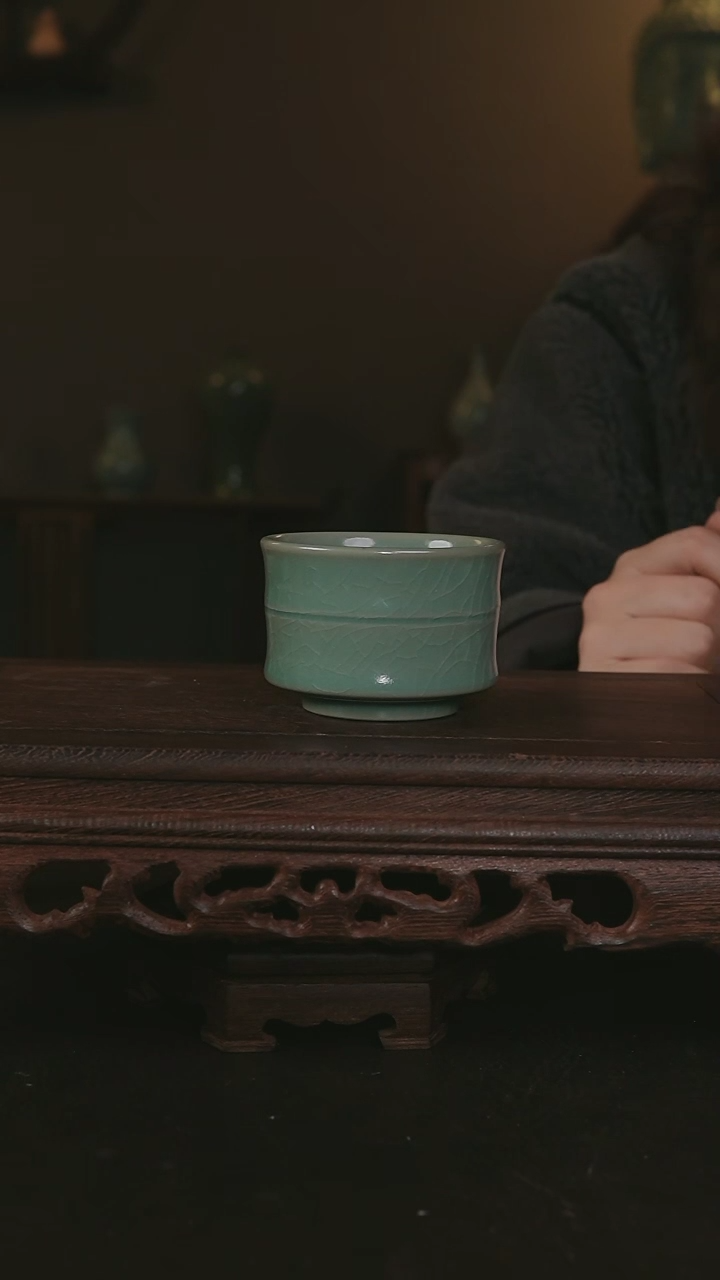 【闪购商品】其他仿古手工青绿竹节杯