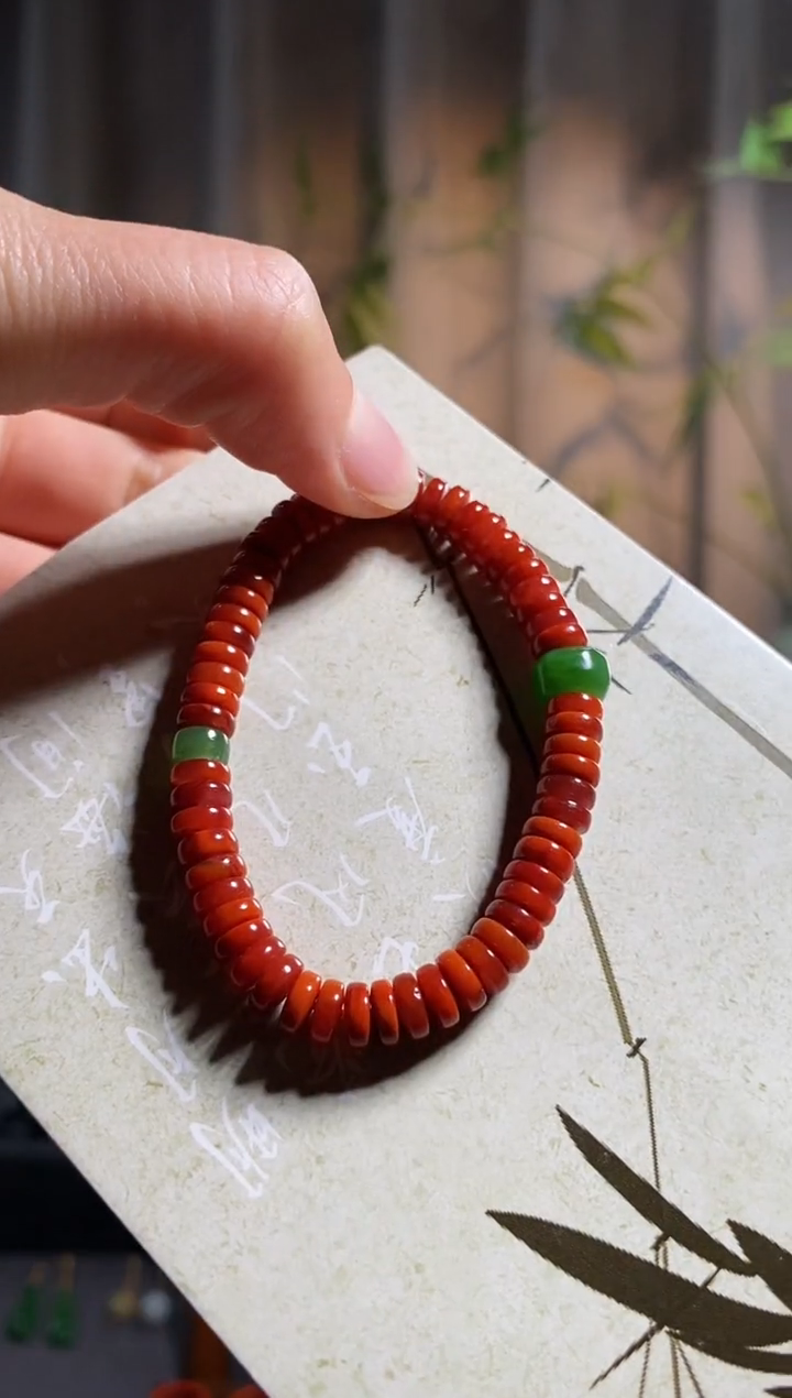 【闪购商品】南红玛瑙手链未镶嵌，原矿南红药片直切