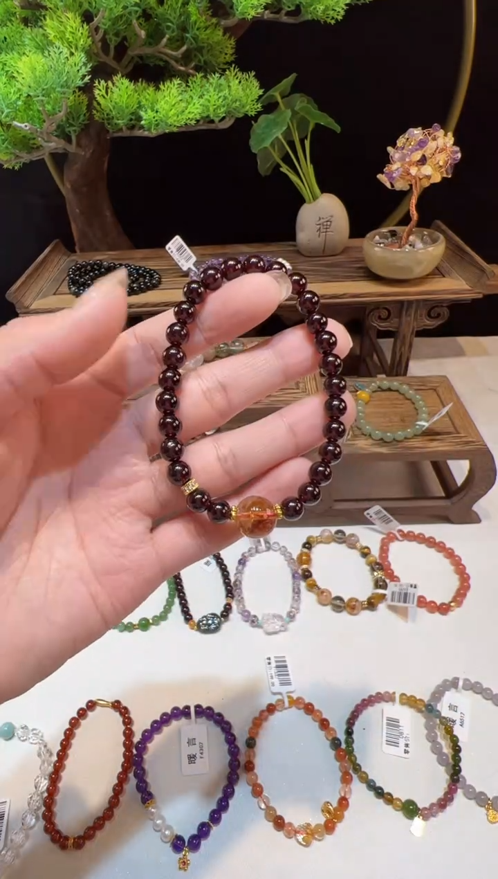 【闪购商品】石榴石手链未镶嵌手饰@@