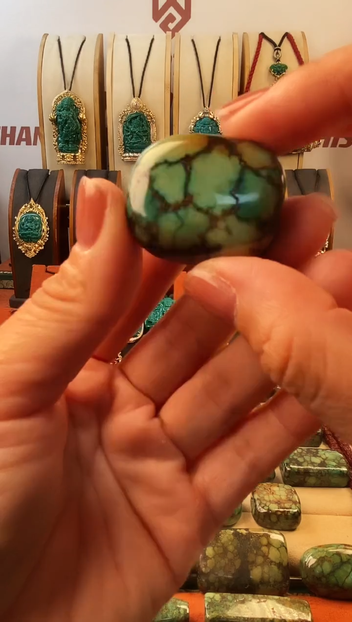 未镶嵌绿松石.网花单颗  30*26*13mm  20g
