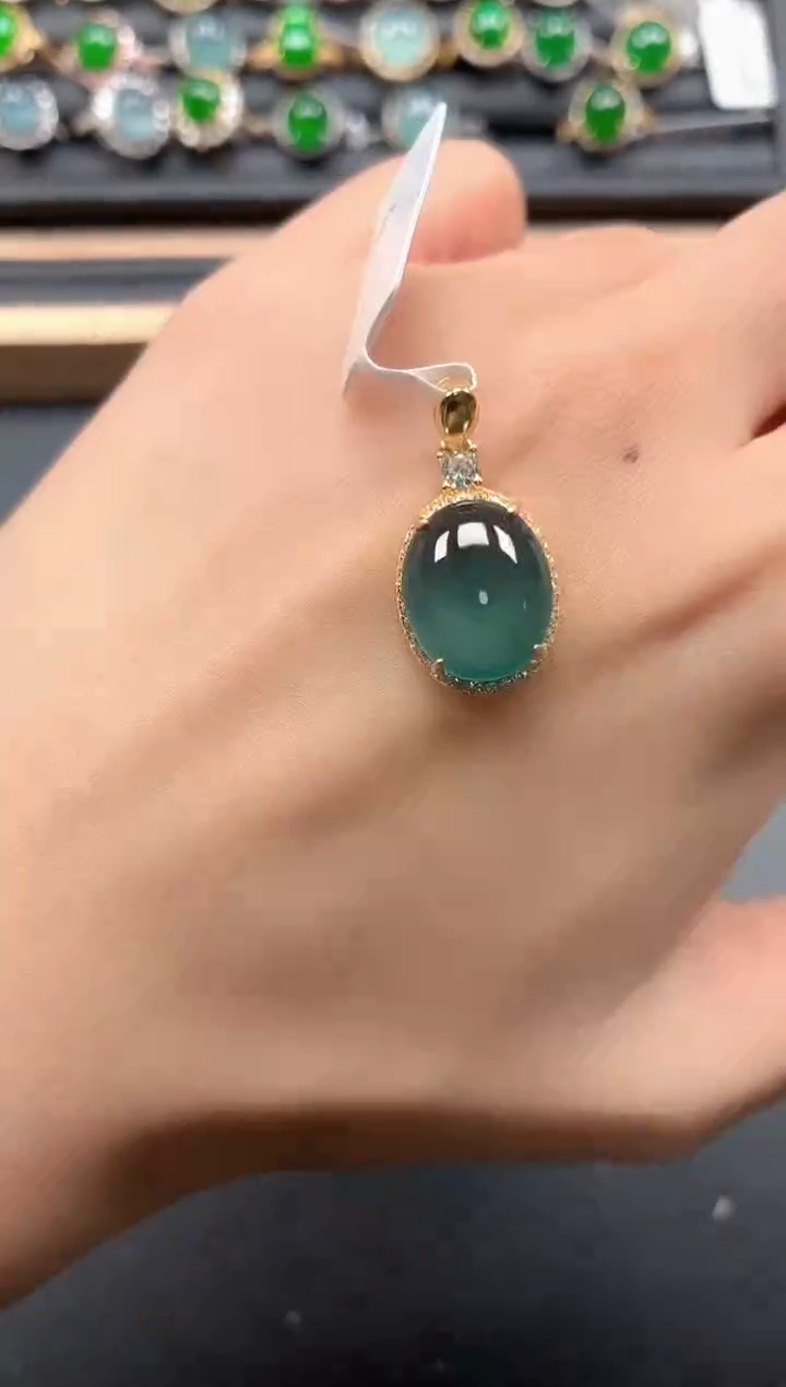 银S925镶嵌戒指翡翠11