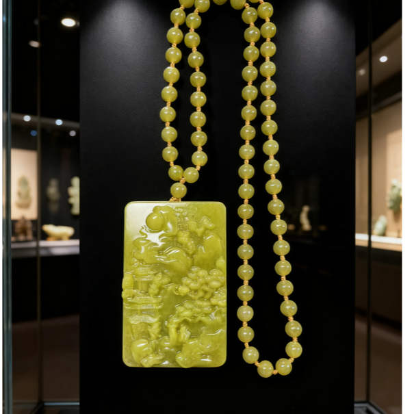 【龍帝专属】四大名玉岫岩玉国黄山水吊坠50X80MM多样性发货一件F26