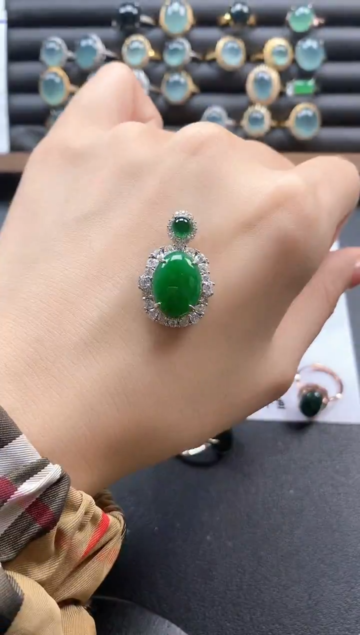 银S925镶嵌戒指翡翠51151