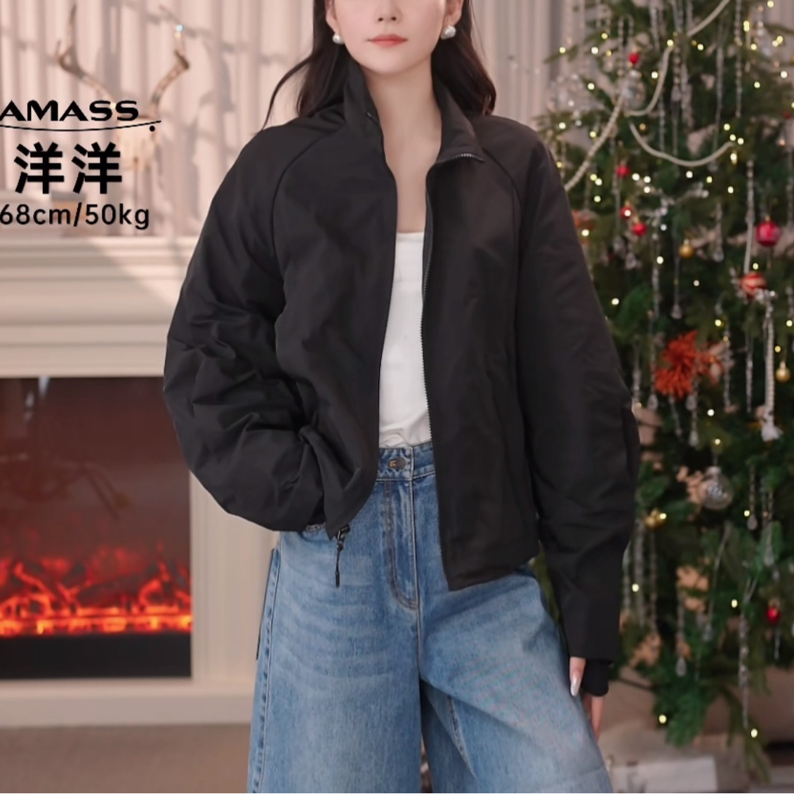 AMASS/阿玛施春季新款韩系INS风宽松时尚百搭短款夹克外套540099