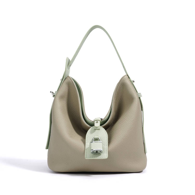 【广州特特】ZG-XA9313-斑鸠灰拼薄荷绿网红夏季小众潮流印花肩包