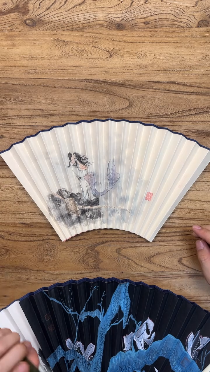 【闪购商品】扇子16方泽黎长物宣纸扇面