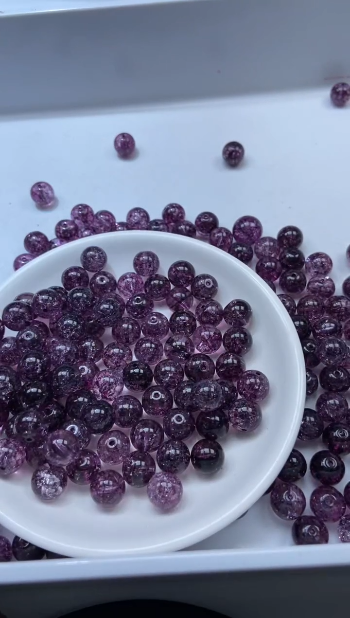 颈饰未镶嵌水晶W1695-乌梅紫色碧玺10mm*10颗