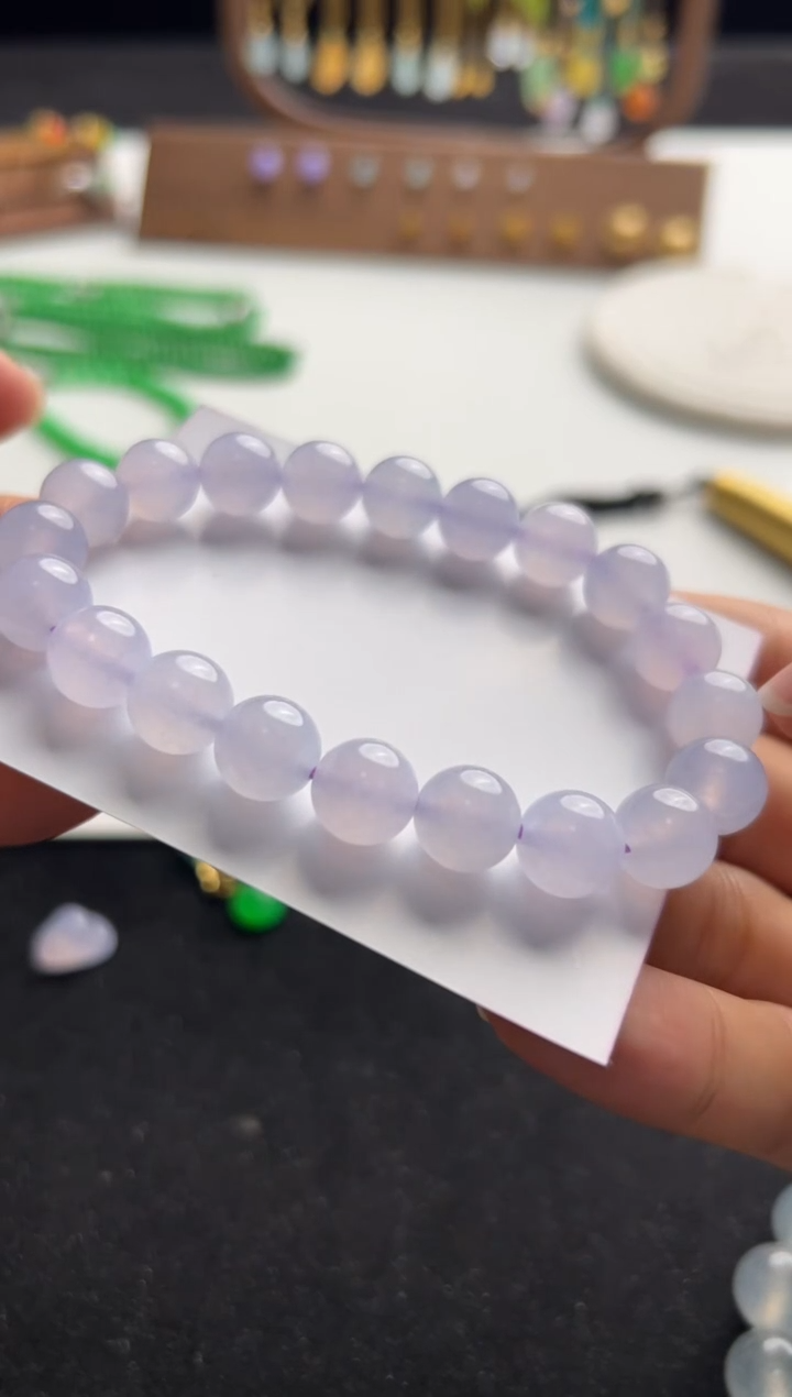 【闪购商品】定制翡翠未镶嵌紫手串22000+1100-nxl111