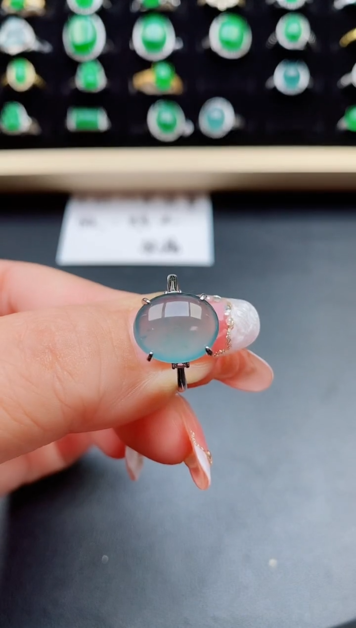 【闪购商品】翡翠戒指银S925镶嵌0850800