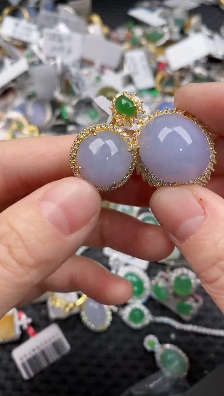 银S925镶嵌戒指翡翠666               7