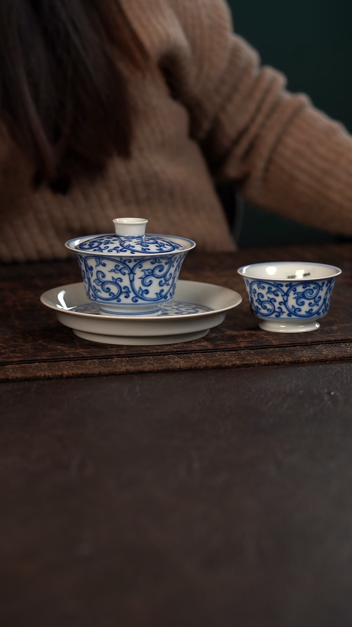 【闪购商品】杯聚澜堂仿明缠枝三件套