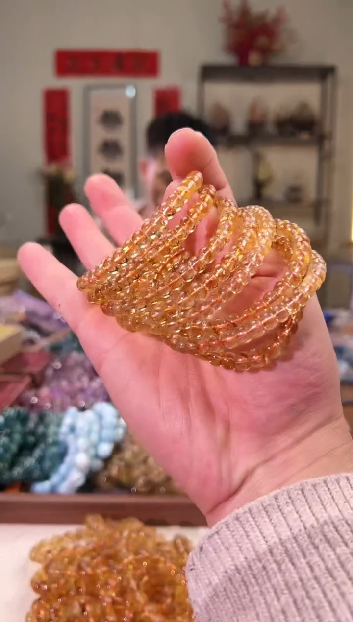 【闪购商品】黄晶手串未镶嵌6+黄塔晶老型（多样性发其一）