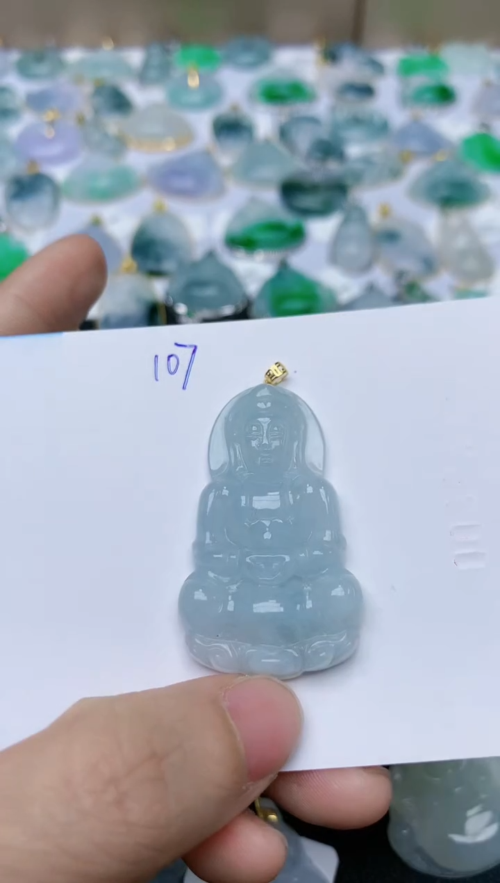 【闪购商品】翡翠颈饰18K金镶嵌天然翡翠A货    