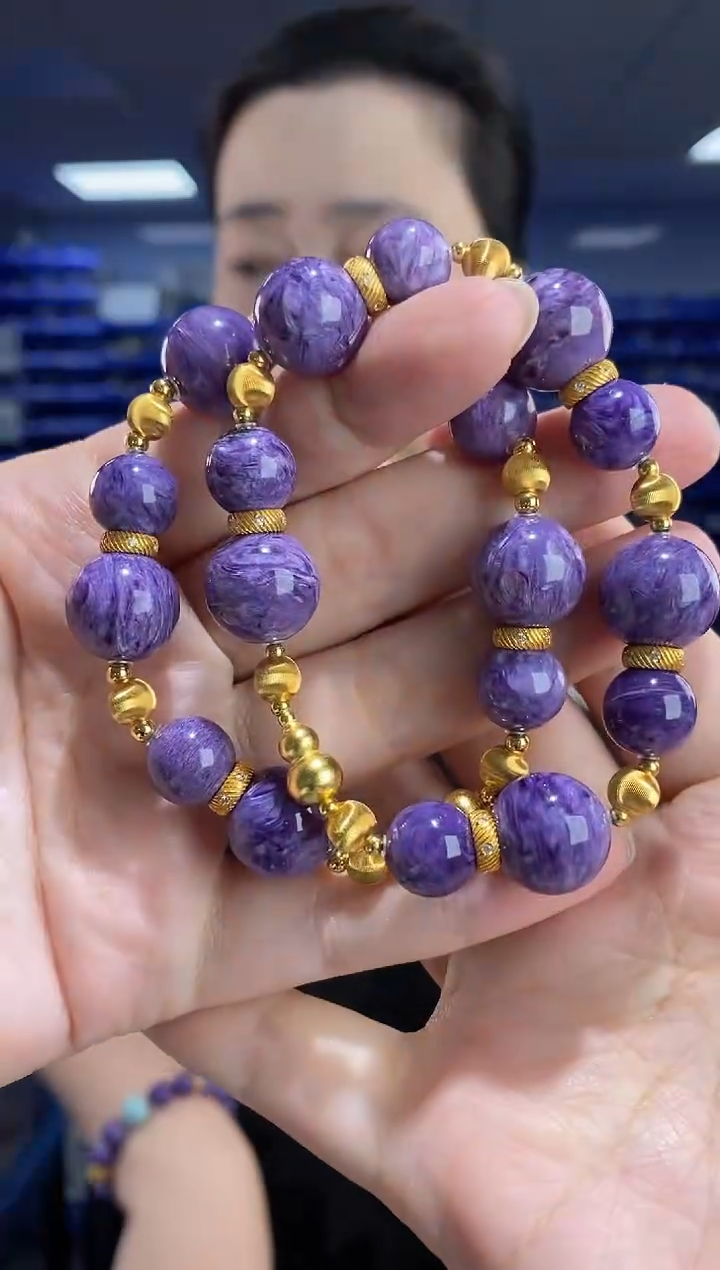 未镶嵌查罗石（紫龙晶）手串多样性发货发其一 