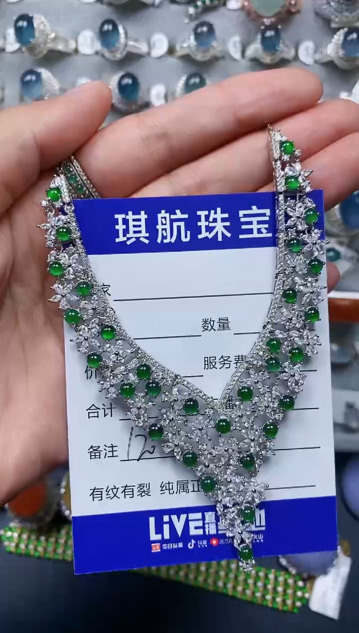 【闪购商品】翡翠颈饰银S925镶嵌0120