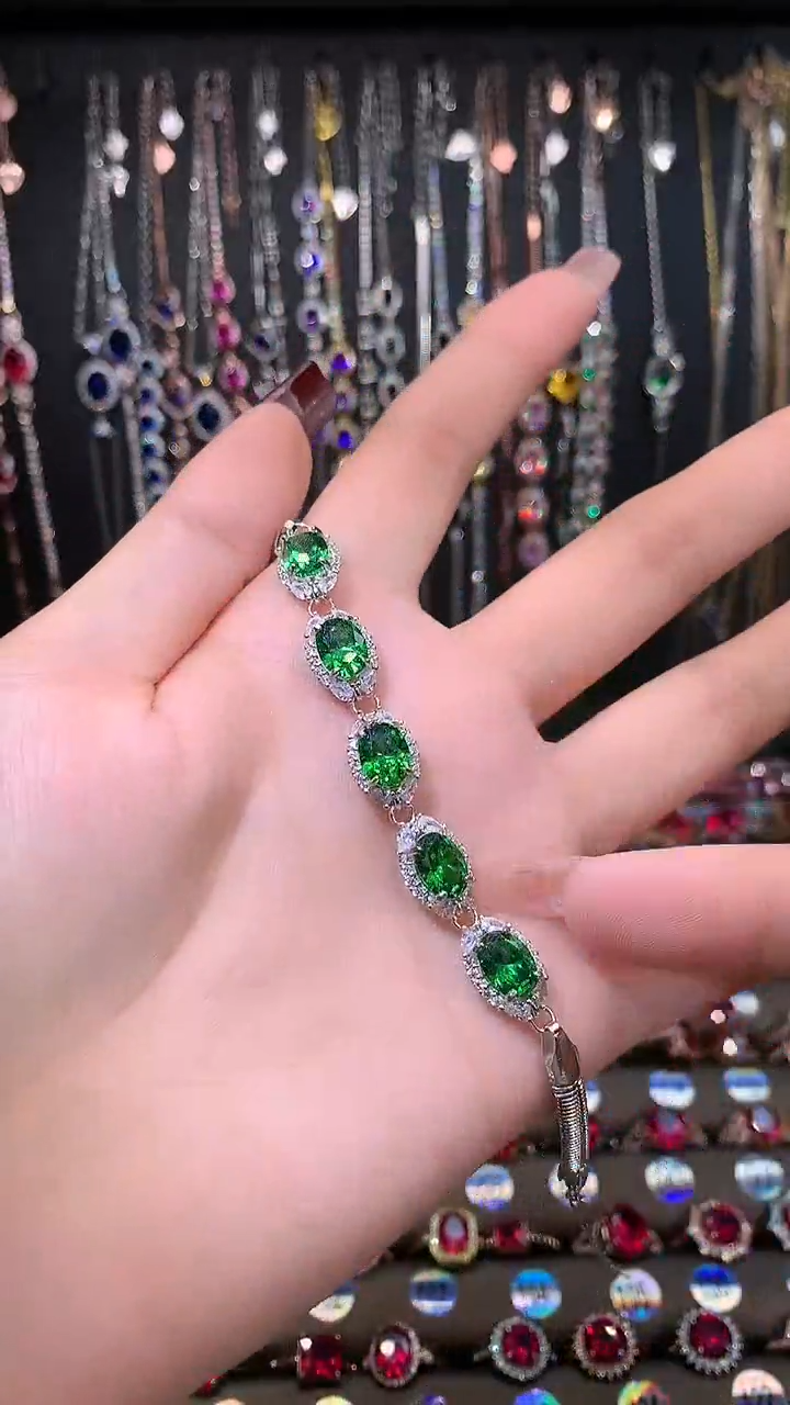 【闪购商品】透辉石手链银S925镶嵌银色