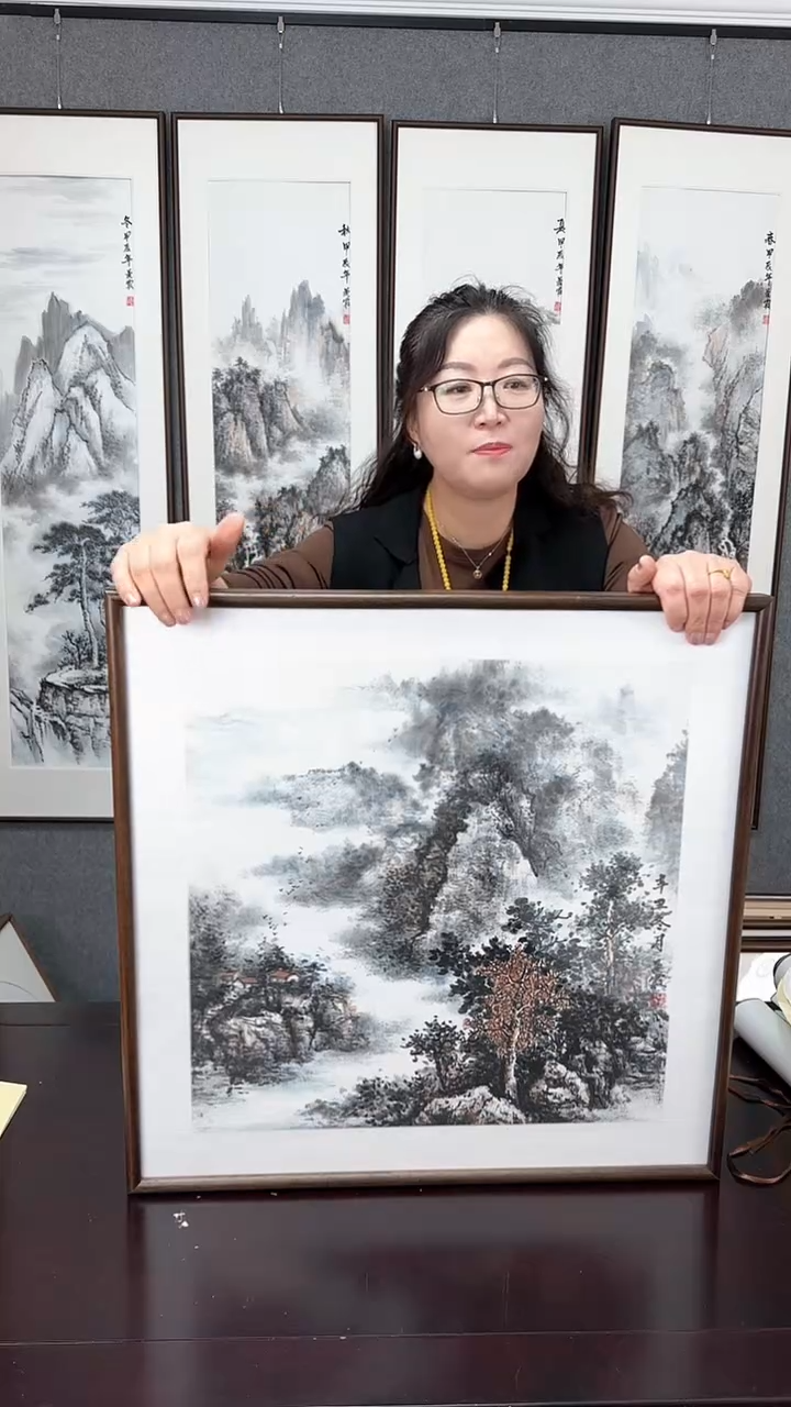 【闪购商品】国画山水实木装裱