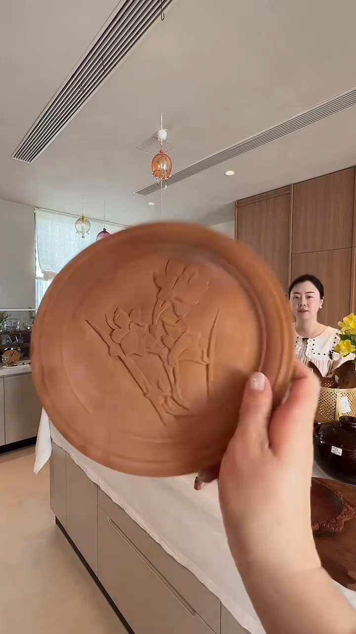 茶道摆件0000桃花盘子6617