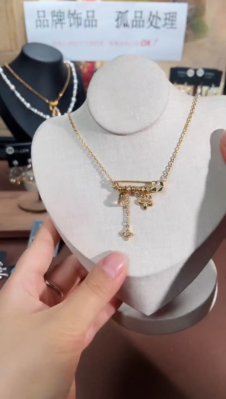 合金925银锆石项链7790