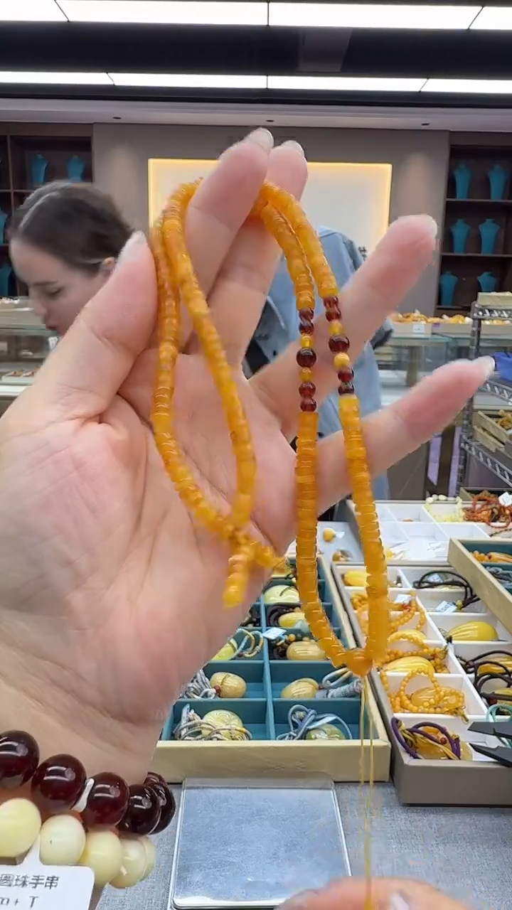琥珀颈饰未镶嵌45秒拍号 假一罚三 