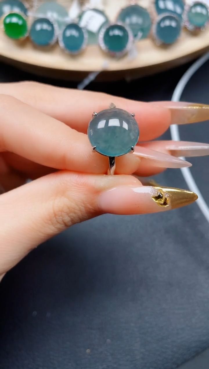 【闪购商品】翡翠戒指银S925镶嵌翡翠