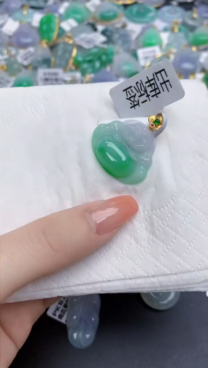 【闪购商品】翡翠颈饰18K金镶嵌天然缅甸翡翠A货