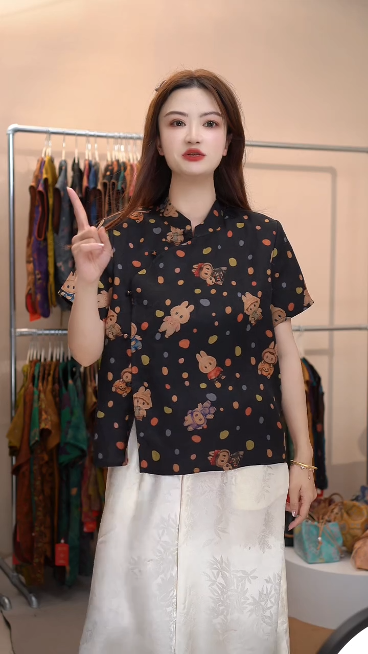 清仓不退不换默认微瑕香云纱茶服