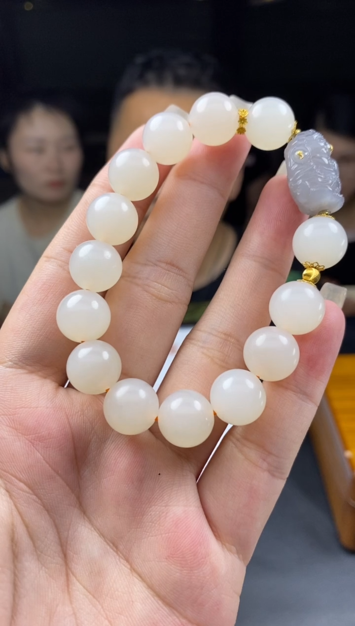 手串18K金镶嵌和田玉多样性-手串-S3777