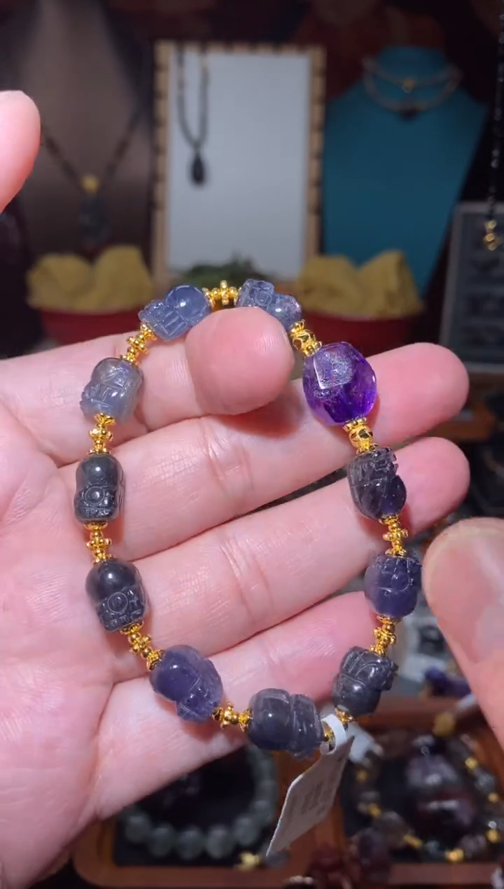 【闪购商品】堇青石手串未镶嵌貔貅阵