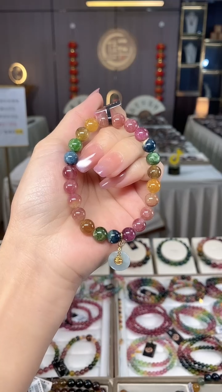 未镶嵌老矿碧玺单圈手串8mm+碧玺hon多样性发一条
