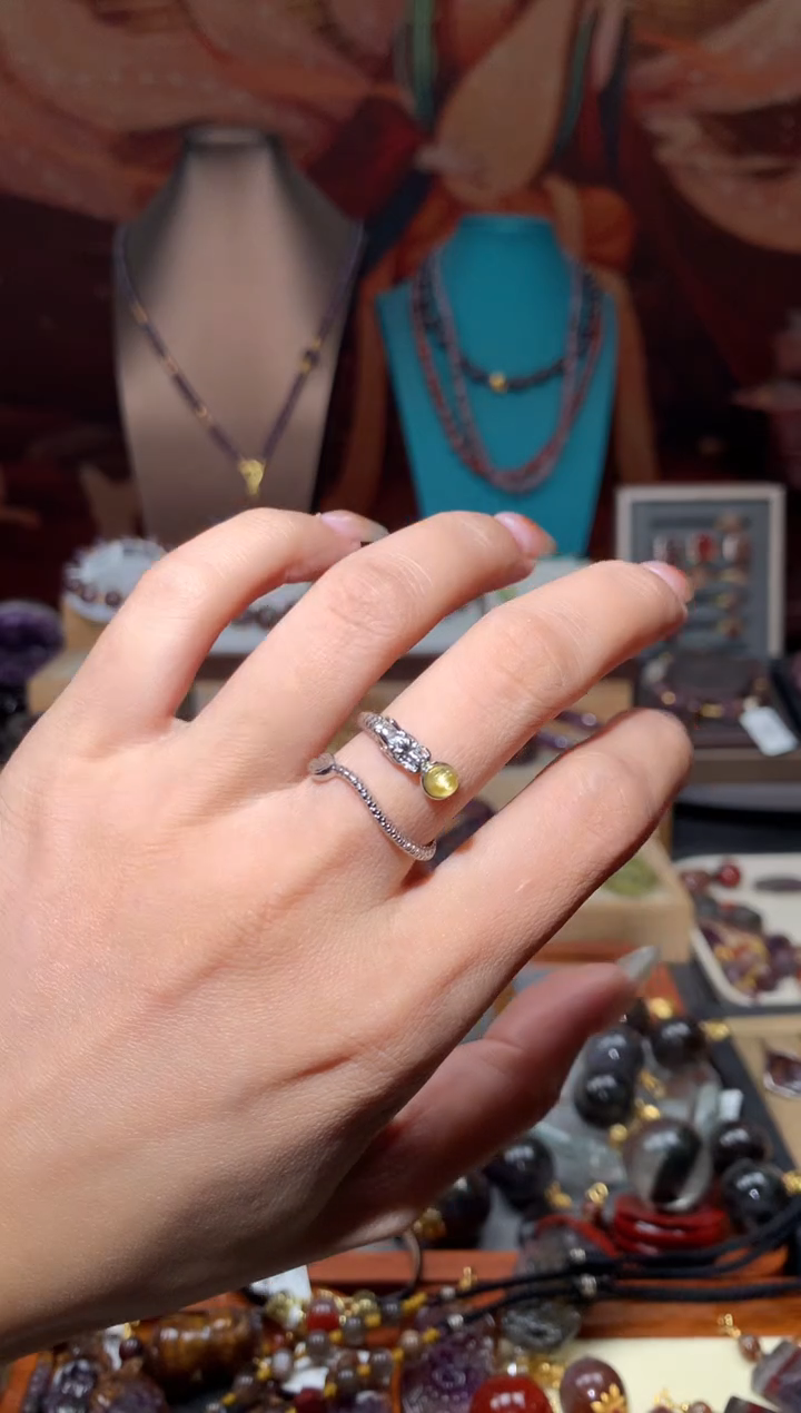 未镶嵌珠宝半成品水晶钛板晶龙戒