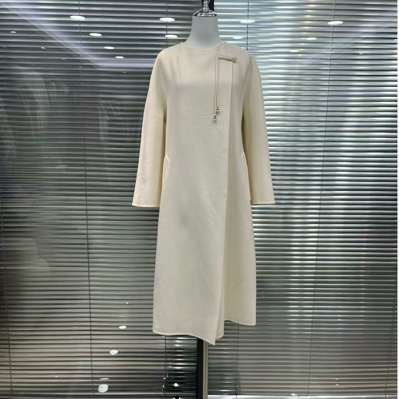 【拉】冬新中式长款毛呢外套显瘦长款秋冬大衣气质时尚lkdy004