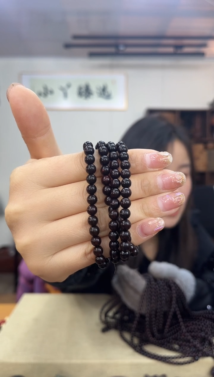 【闪购商品】木1064小叶紫檀0.6*108带星串木木