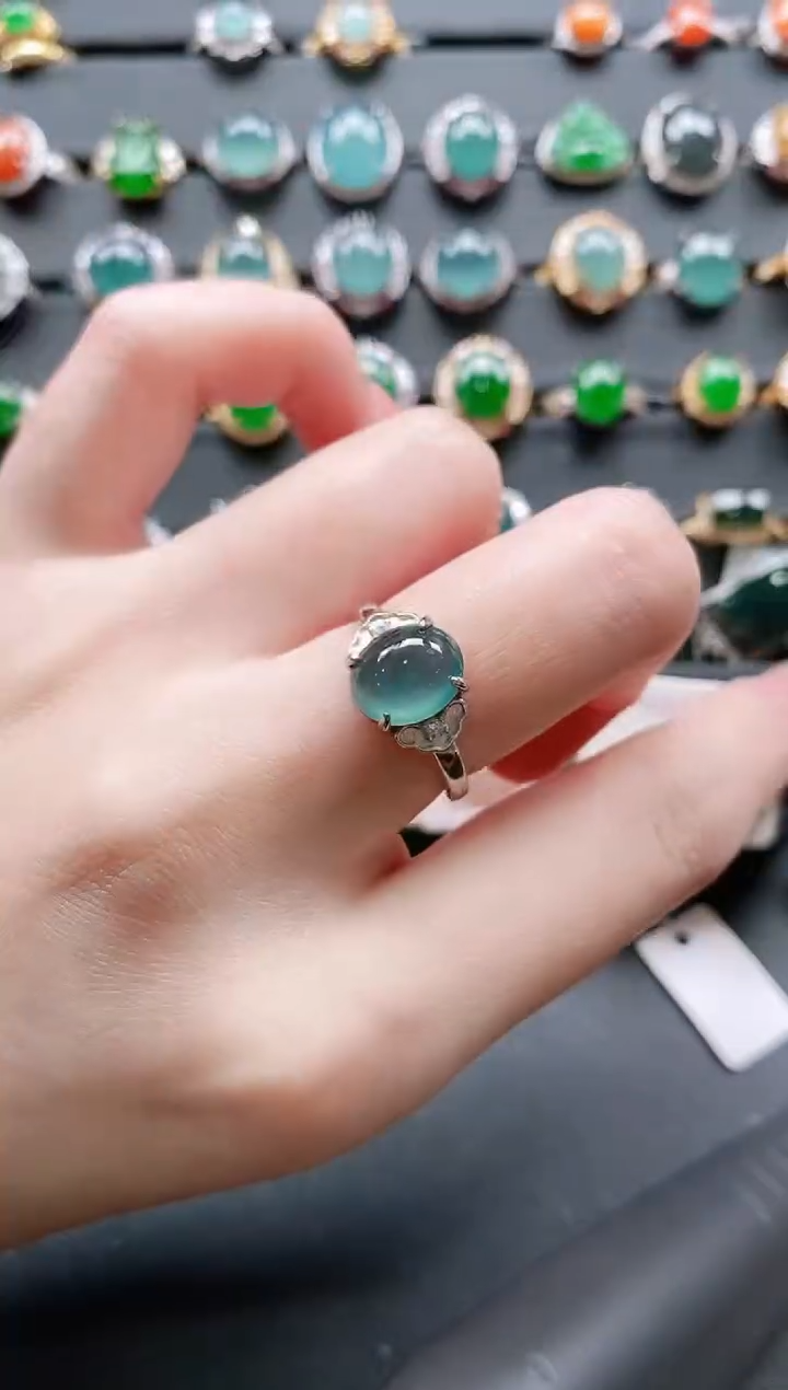 【闪购商品】翡翠戒指银S925镶嵌11111111
