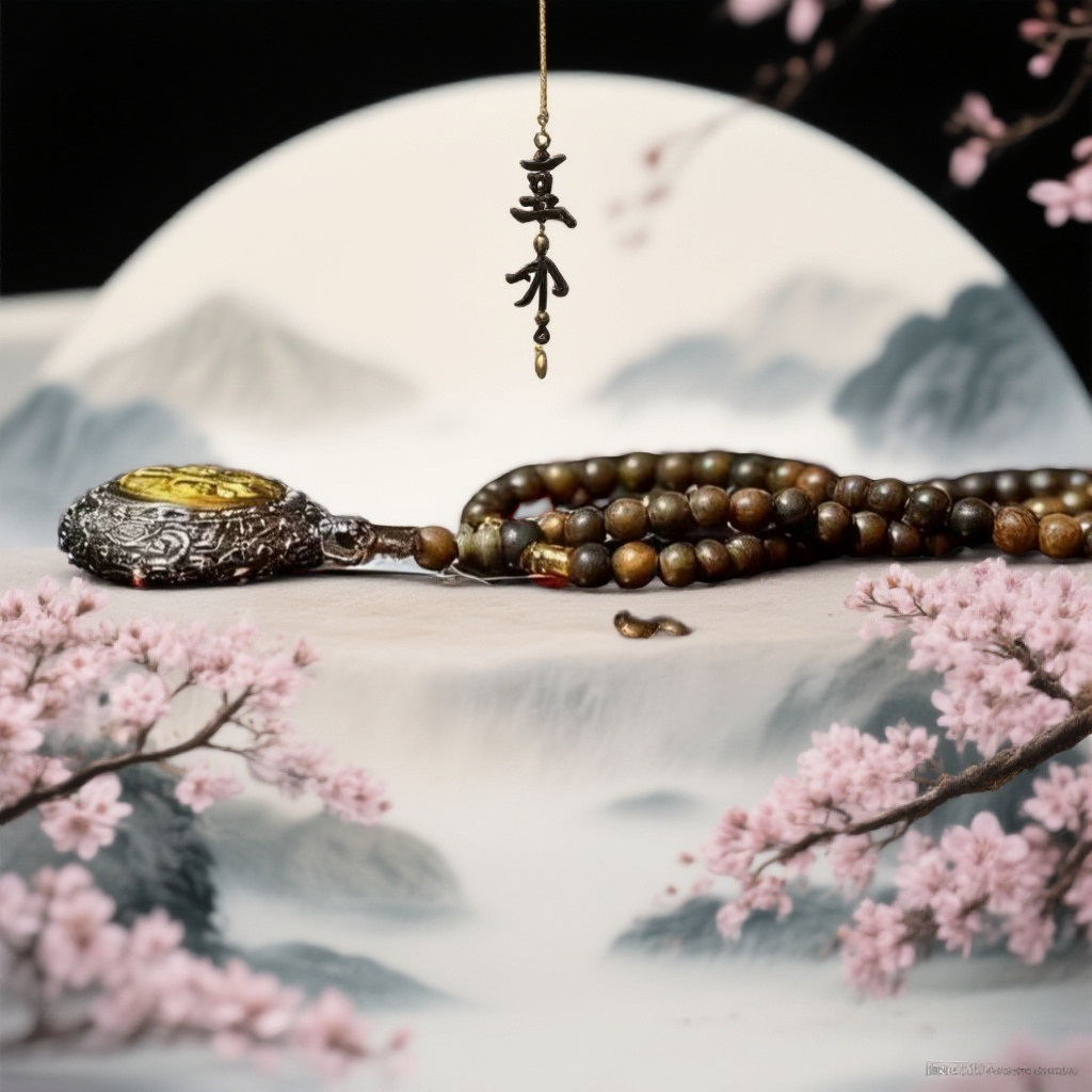 祥云雕刻山鬼花钱转盘挂坠111【无礼盒】