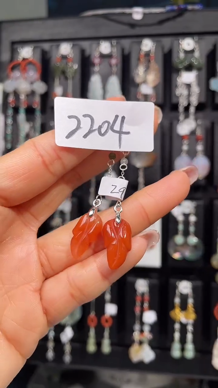 未镶嵌南红玛瑙耳饰喜欢拍