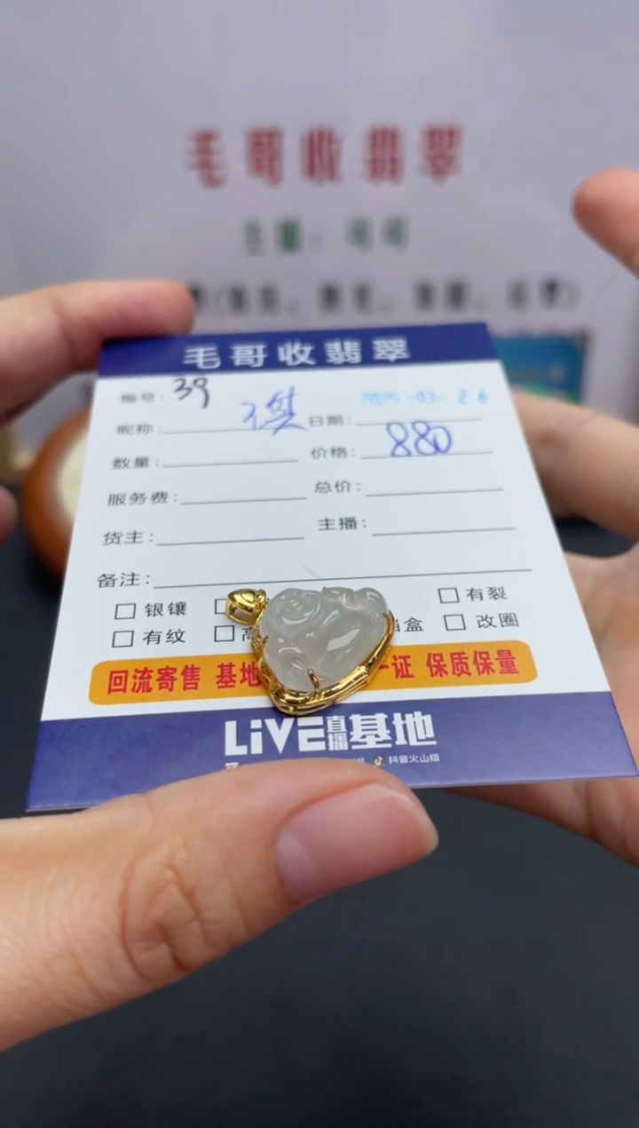 翡翠18K金镶嵌颈饰翡翠