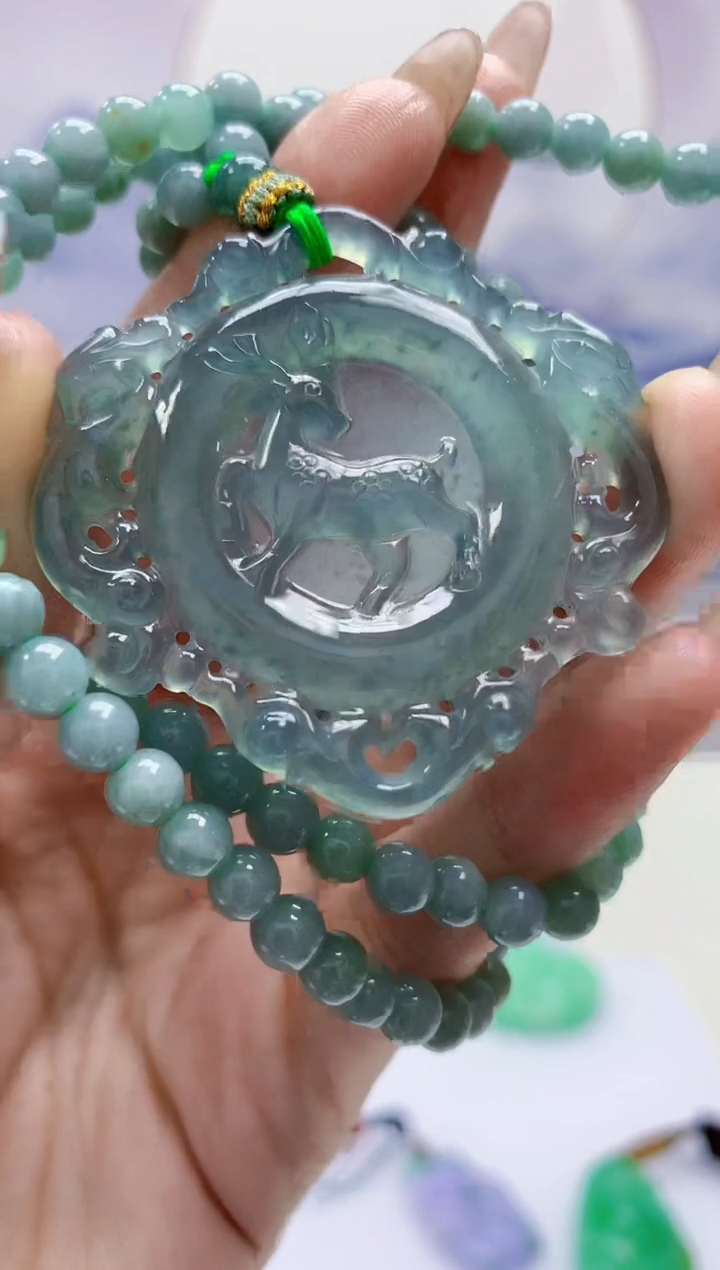【闪购商品】定制翡翠未镶嵌5152jw-毛货挂件65赠珠链