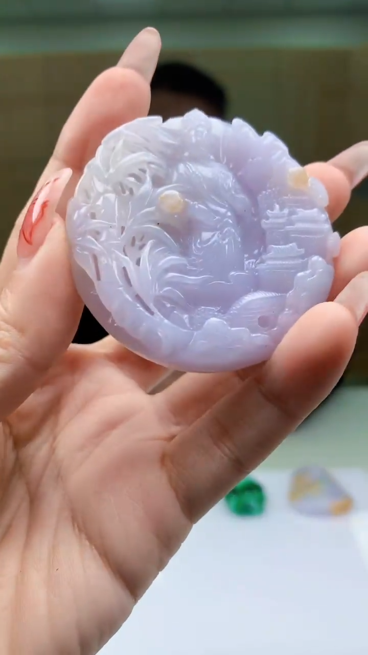 【闪购商品】定制翡翠未镶嵌4969ty-毛货挂件91