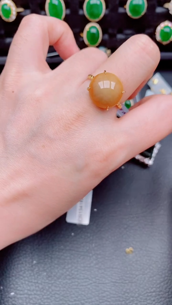 【闪购商品】翡翠戒指银S925镶嵌天然a货翡翠498