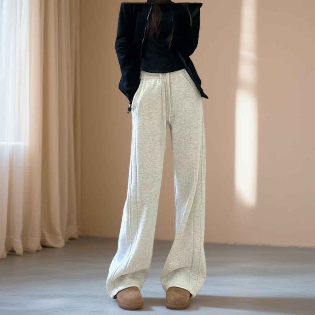 休闲阔腿加绒裤秋冬常规裤一毛毛一样样