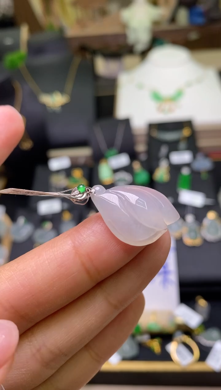 【闪购商品】翡翠颈饰18K金镶嵌净货16200