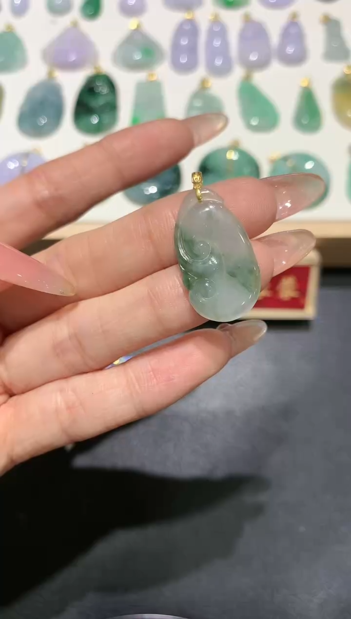 【闪购商品】翡翠吊坠(不含链)18K金镶嵌团购2