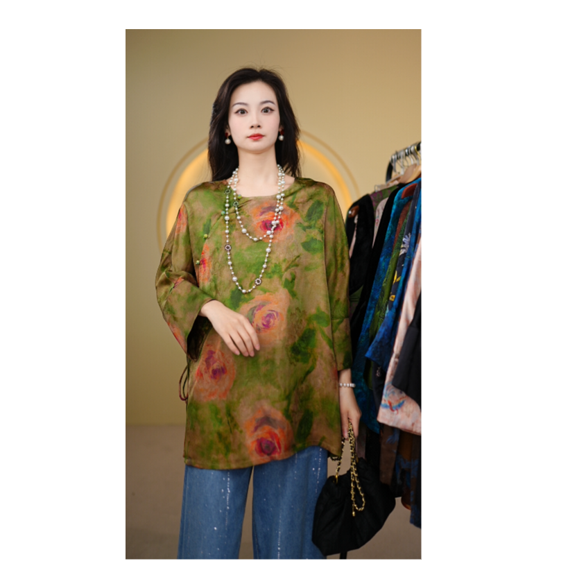 【玫瑰】新中式高级感轻奢提花上衣